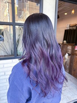 チェリッシュ(Cherish) 小顔ブルーパープルカラーバレイヤージジュダブルカラー