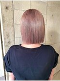 デザインカラーレイヤーカットウェットヘア夏オリーブベージュ