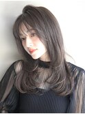 レイヤーカットこなれミディウェーブパーマうる艶髪モテ髪