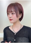 30代前下がりレイヤーボブで絶壁解消小頭効果のひし形シルエット