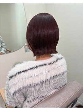 ナンバー ソポ 札幌/ジャム 札幌(N° sopo/JAM) レッドブラウン/髪質改善TR/切りっぱなしボブ/個室サロン