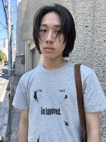 =メンズボブ/フェザーパーマ／MEN’S HAIR/ブルーブラック