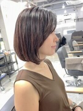 Ruufus恵比寿南/白髪ぼかしハイライト/ショートボブ/髪質改善 大人かわいい/白髪ぼかしハイライト/30代40代50代