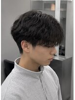 《メンズ/曲がる縮毛矯正/メンズパーマ》nui MEN 茨木店&nbsp;ミルクティーブロンド/ダークブルー/デジタルパーマ/茨木