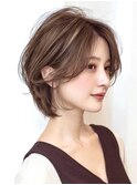 40代50代60代/脱白髪染め白髪ぼかしハイライト/小顔ショート