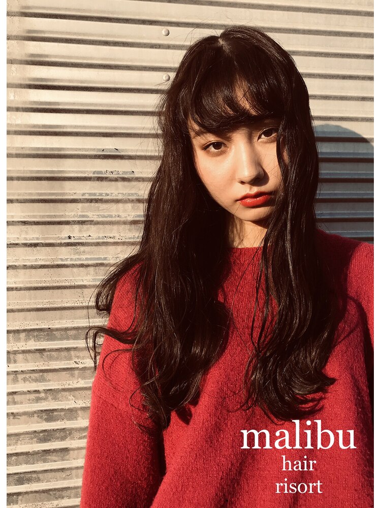 MALIBU さまさ マリブ レイヤーカールミディ ブラウン 