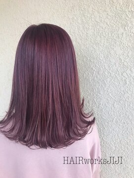 ヘアーワークス ジジ(HAIR works JIJI) 春色ベリーピンクカラー