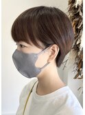 大人可愛い前髪あり耳掛けクールショートボブ20代30代40代