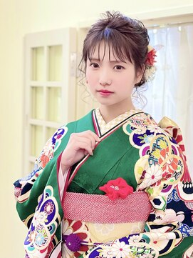 ティーズヘアイナガキイヴピアジェ 成人式＿着物スタイル＿アップヘア＿メイク