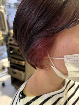 バブ バイネオリーブ(Bab by neolive) ミニボブ×インナーカラー　チェリーピンク