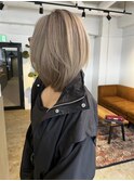 巻かなくてもおしゃれなショートレイヤー_white beige ash_