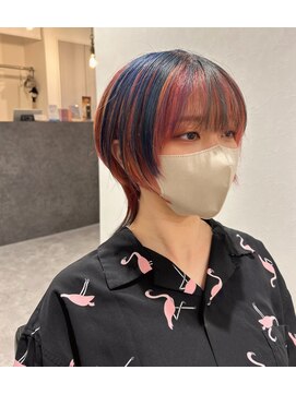 ノア(noah.) 青紫とピンクのアンブレラカラー