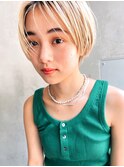 mowen 南堀江　クールショート×ミルクティーベージュ×外国人風