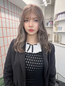 ペレ 栄店(PELE) デザインカラー/レイヤーカット/ウェットヘア/オリーブベージュ