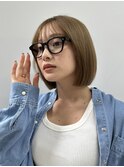 黒髪/ボブウルフ/ネビージュ/小顔/ワンレン/髪質改善/前髪