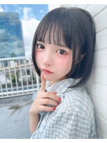 カシュカシュ 表参道(cache cache) ボブシースルーぱっつん前髪おくれ毛ロブミディアムロング