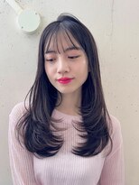 ヘアラウンジ ビーチ 青山 外苑前(hair lounge BEACH) ナチュラルフェイスレイヤーカット透け感ブラウンベージュ