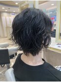 NOパーマくせ毛活かしカットショートボブ30代40代50代ゆるふわ