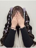三つ編みツインテール