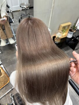 ファビ 渋谷(Fab) くびれヘア/暗めカラー/アプリコットオレンジ/縮毛矯正