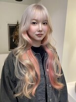 サンクプロジェクト(cinq PROJECT) ミディアムピンクブラウンレイヤーカットヘーゼルマロンベージュ