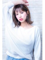 ヘアーアートシフォン 池袋西口店(Hair art chiffon)&nbsp;モーブカラーノーブルワイドバングで大人かわいいくびれミディ