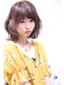 ホラン(HoLan) 【HoLan】ラフカールxシアーグレージュxひし形シルエット♪