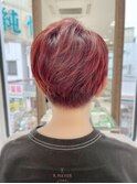 ハイライトを活かしたレッドオレンジショート★★