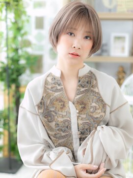 カバーヘア ブリス 川口(COVER HAIR bliss) 大人ハイライトシースルーバングボブショートa川口20代30代40代