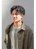 刈り上げセンターパートフェザーパーマサーフカールs