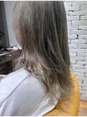 2ブリーチオンカラー シルバーグレー ミディアムレイヤー