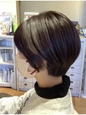 ショートカット＋チョコレートブラウン