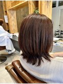 大人美人くびれヘア艶感結べるボブうる艶髪レイヤーカット
