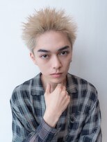 メンズスパイキーショートハイトーン短髪刈り上げモテ髪