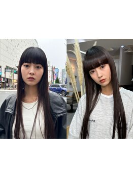 “史上最高の艶髪に”をコンセプトの髪質改善【カット+縮毛矯正+髪質改善高濃度水素TR \18000】