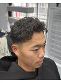 オールバックパーマ×スキンフェード【池袋フェード】