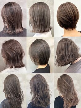 ペスカ 三島店(pesca)の写真/【三島】白髪染めも白髪ぼかしも明るい仕上がりのクリスタルカラー。ムラなく均一に染め上げます。
