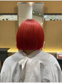 ぱっつんボブ×レッド