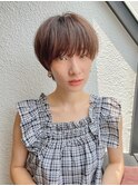 前髪ありショートカットマッシュショートヘア