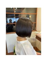 エルサフィロ キタハマ(el zafiro kitahama)&nbsp;20×30×40代×あごラインボブ×暗髪グレージュ×ツヤ感UP