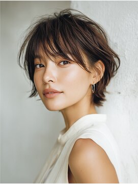 大人の小顔ショート30代40代髪質改善オージュア白髪染め北上尾