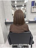 肩上ボブ大人可愛いボブひし形ボブアッシュベージュ