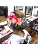 華やぎ可愛いお着物ヘアup