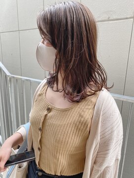 モルニ(MORNI) モカブラウン_マロンベージュ Aラインボブ かきあげ