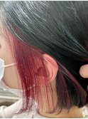 インナーカラー ピンクレッドバイオレッドで濃いめのカラーが◎