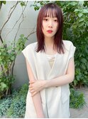 暖色カラーの顔まわりレイヤーミディアム