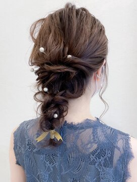 ラックスビーハカタ 福岡博多バスターミナル店(LUXBE HAKATA) ヘア編みおろし編みセット 結婚式 パーティーヘア20代30代40代