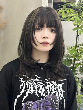 ギークス(GEEKS) 【GEEKS渋谷】ロングウルフ/顔周りレイヤー/姫カット/透明感