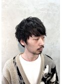 渋い無造作ショートパーマ