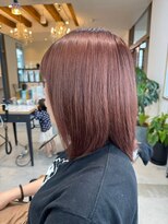 グランデュール 東静岡池田店(GRANDEUR)&nbsp;ダブルカラーピンクベージュベージュカラーケアブリーチミニボブ